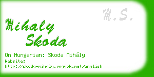 mihaly skoda business card