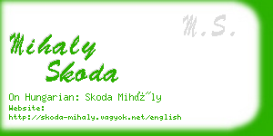 mihaly skoda business card